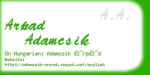 arpad adamcsik business card